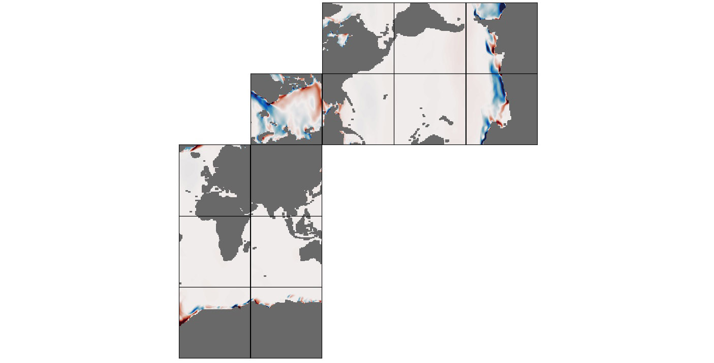 ECCO Ocean Three-Dimensional Momentum Tendency - Monthly Mean llc90 Grid