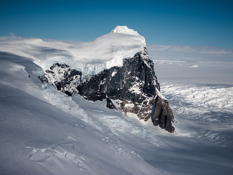 Rock outcropping on Fleming Glacier