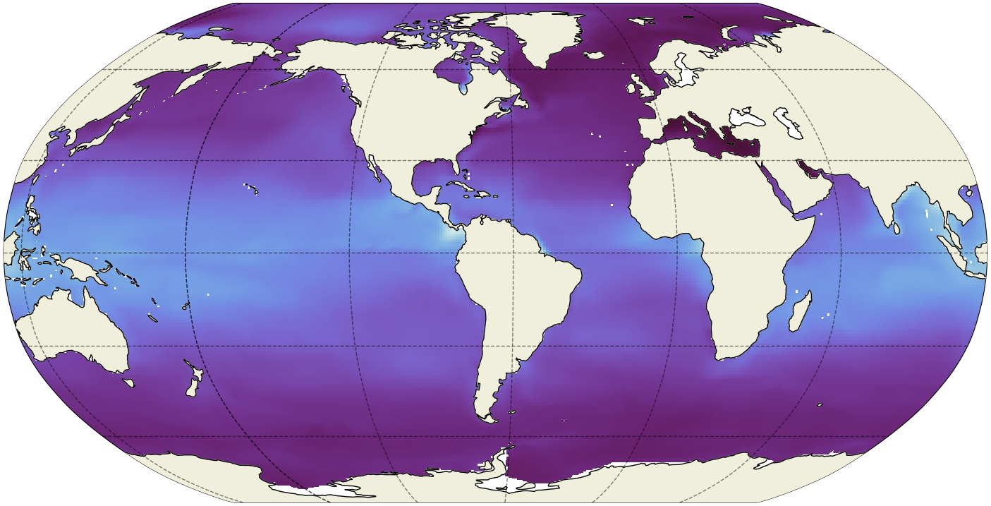 ECCO Ocean Density, Stratification, and Hydrostatic Pressure - Monthly Mean 0.5 Degree