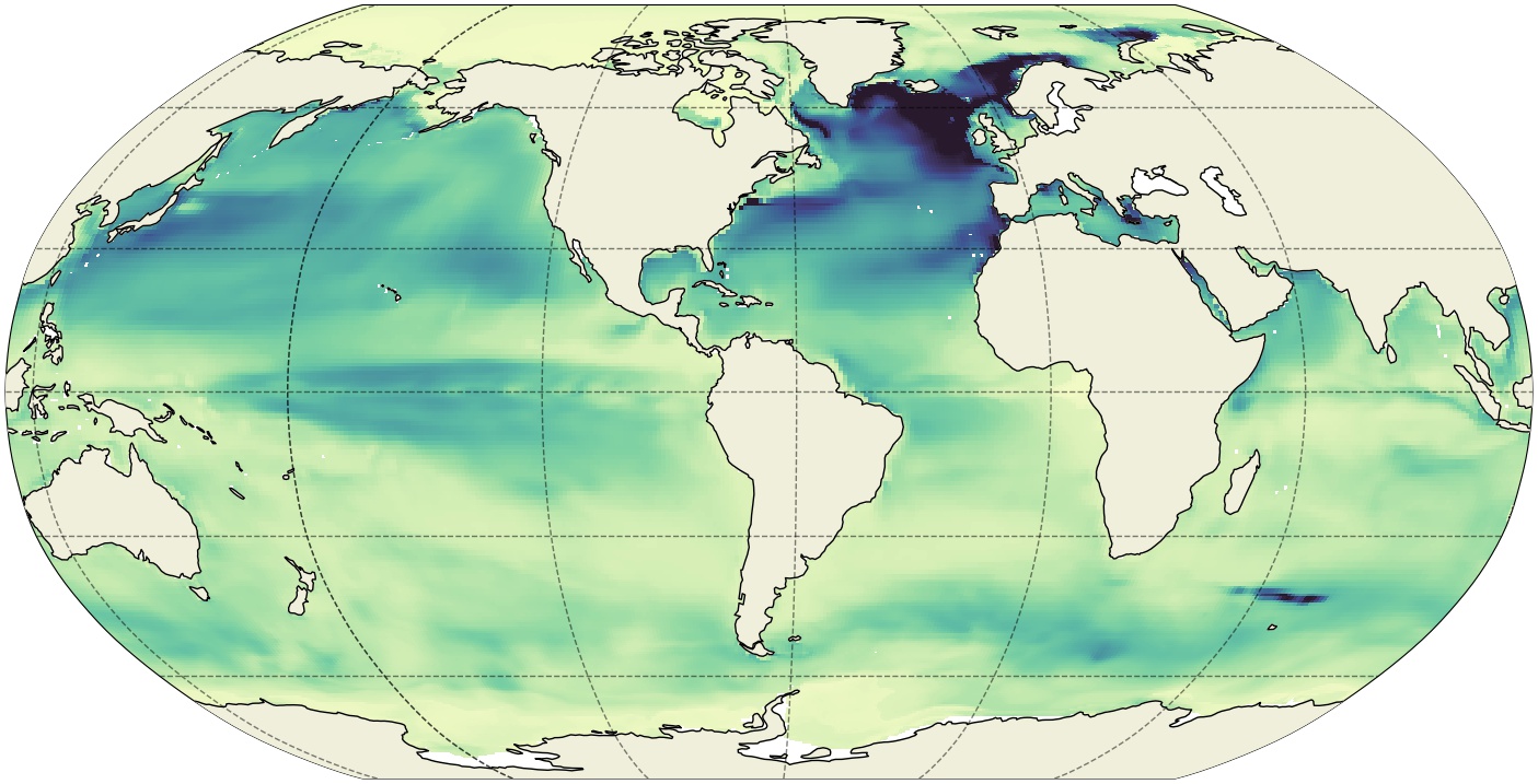 ECCO Ocean Mixed Layer Depth - Daily Mean 0.5 Degree