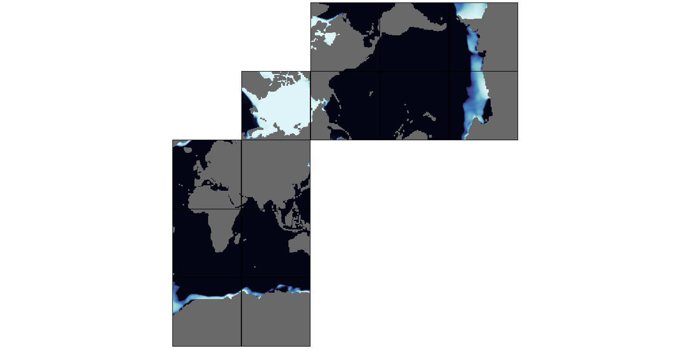 ECCO Sea-Ice and Snow Concentration and Thickness - Daily Mean llc90 Grid