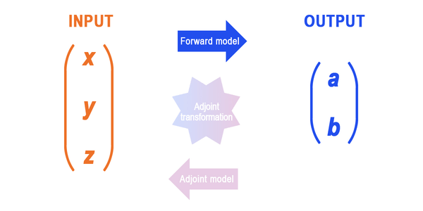 Relationships between forward and adjoint model inputs and outputs