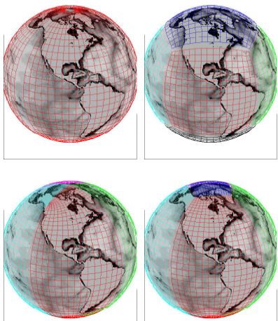 Four approaches to gridding the Earth