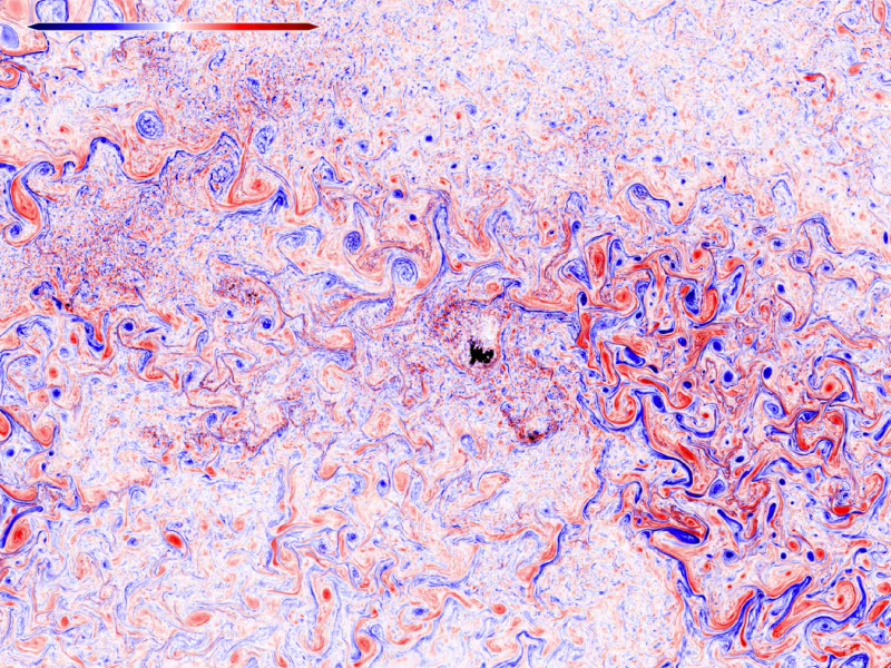 Relative vorticity calculated using hourly U and V from the ECCO llc4320 simulation