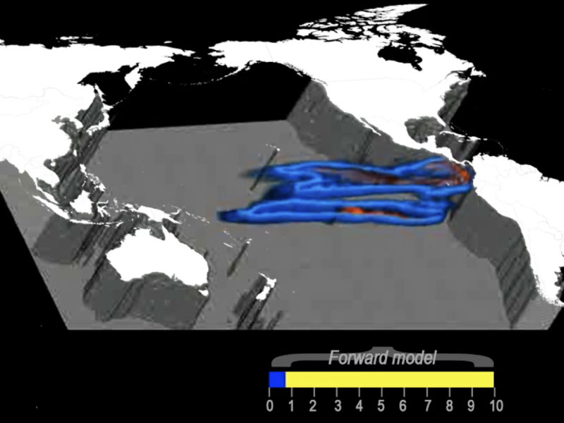 Movement of tracer-tagged water, forward model