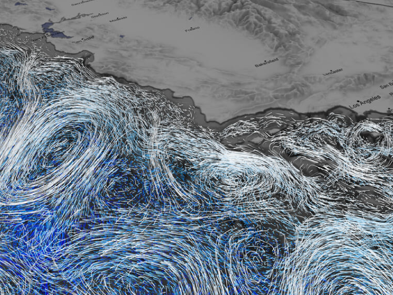 Ocean flows off the west coast of the United States